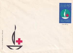 POLAND MNH STAMPED STATIONERY ENVELOPE RED CROSS - Picture 1 of 1