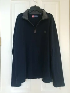 Chaps - 1/4 Viertel Reißverschluss Pullover dunkelblau Herren - Größe L - Bild 1 von 4