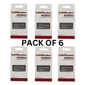 Liftmaster 893MAX Universal 3 Button Remote Control Garage Door Opener-pack of 6 - Picture 1 of 6
