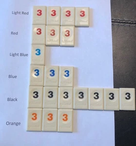 REPUESTO ÚNICO RUMMIKUB (edición 1997) pieza de juego #3 - Elige color - Imagen 1 de 12