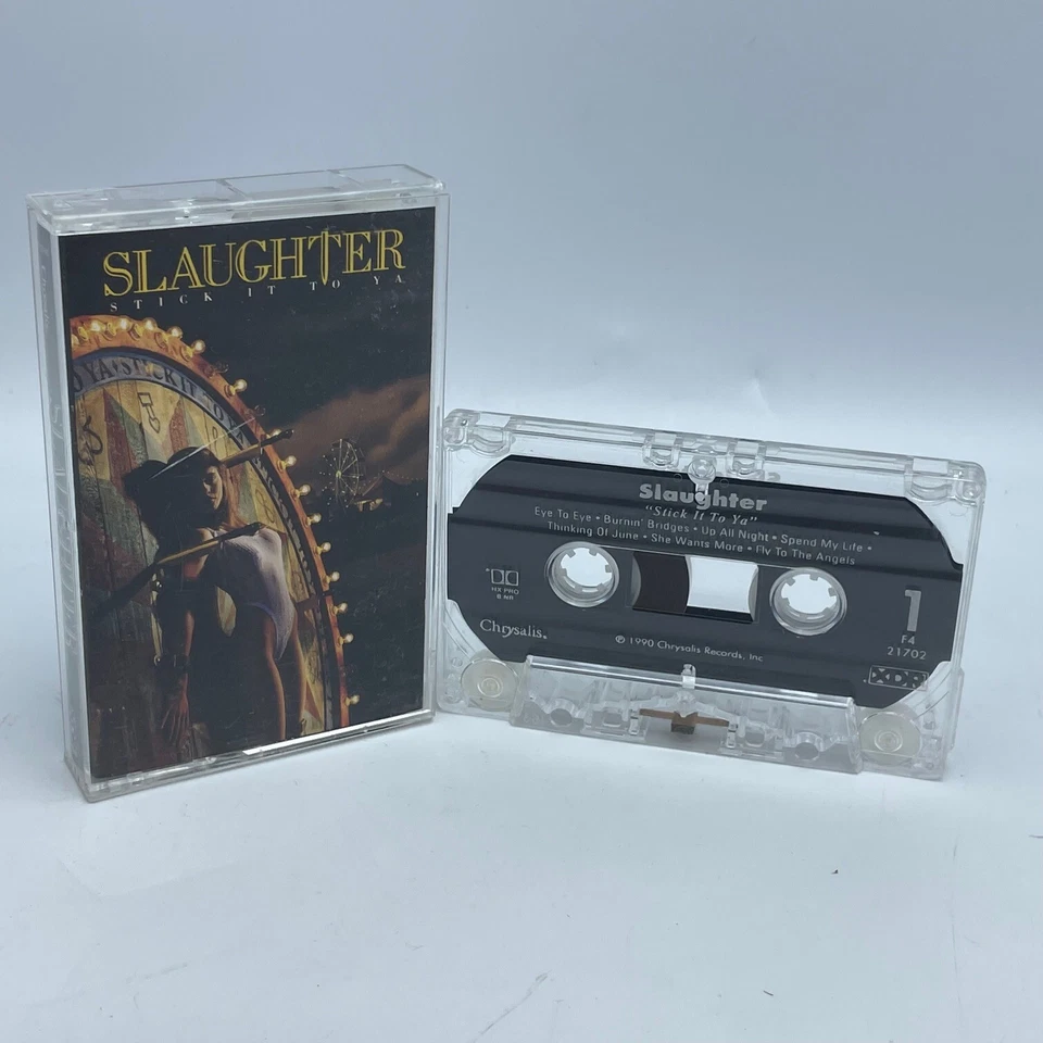 Slaughter ‎Stick It To Ya 1990 Original Cassette Tape 90's Hard Rock Debut Metal - Image 1 of 1