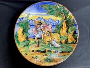 Grande Piatto da Parata in Ceramica Dipinta a Mano - Italia XX sec. - Foto 1 di 7