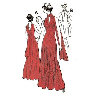 1970's Sewing Pattern: Halter Neck Evening Dress - Bust=36” (91cm) - Picture 1 of 1