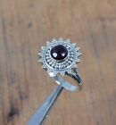 925 Solid Sterling Silver Red Garnet Ring-9 US S784