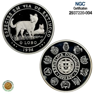 1994INCM Portugal S1000E Iberian Wolf NGC PF 68 UC - Picture 1 of 13