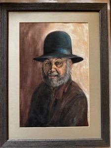 Bo Rogers (Sp) Vintage Pastel Painting Original Portrait Old Western Man Minor - Picture 1 of 9