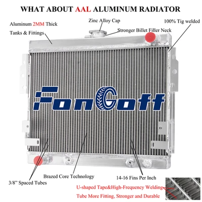 4 Rows Radiator Fits For 1975-1978 Ford Mustang II Ghia Base 5.0L V8 Engine - Image 1 of 4