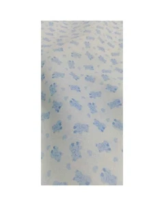 50 cm Tessuto a metro cotone stampato orsetti celeste fondo bianco alto 150 cm 3 - Imagen 1 de 2