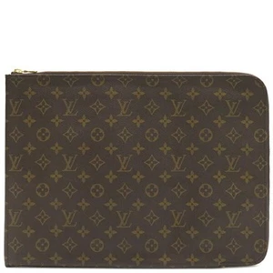Louis Vuitton Clutch Bag Posh Documan Monogram Canvas Brown Brown Document Case - Picture 1 of 9