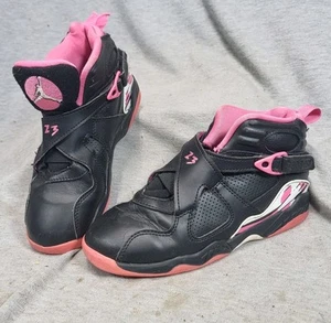 Nike Shoes Toddler 13C EU 31 Air Jordan 8 Retro  580529-006 Black Pinksicle - Picture 1 of 10