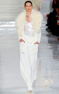Ralph Lauren Colección Etiqueta Púrpura Pasarela 2012 Cárdigan Pluma Conjunto de 2 Piezas Nuevo con Etiquetas - Imagen 1 de 20