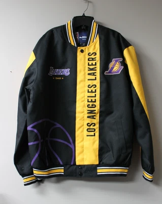 Nuevo NBA Los Angeles Lakers Peso Medio Poliéster Universitario Bordado Chaqueta Hombres L Foto 1 de 4