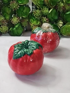 Set of 2 Plum Red Tomato Wax Candle kitchen and dining decor - Picture 1 of 6