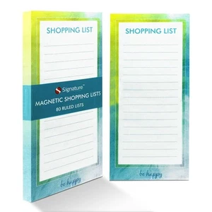 2X Magnetic Shopping List Pad Notepad 80 Tear Off Pages Fridge Memo Meal Planner - Picture 1 of 8
