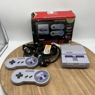 Nintendo SNES Classic Edition Mini Console w/ 2 Controllers,Cables In Box - Image 1 of 4