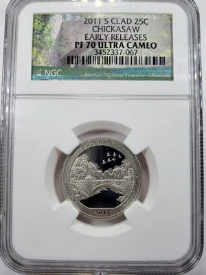 2011-S Chickasaw National Park Quarter Proof 25C NGC PF70 UCAM - Image 1 of 4
