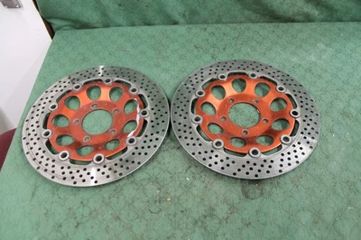 Suzuki GSF400 GK75A Bandit 1992 BOTH Front Brake Disc Rotors Approx 4.1mm - Image 1 of 4