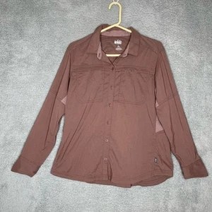 REI Co Op Damen Shirt Langarm Knopfleiste belüftet Angeln Wandern dehnbar L - Bild 1 von 12