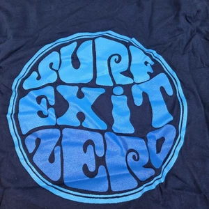 Bella + Canvas T Shirt Mens Med Surf Exit Zero Print Blue Shortsleeve NWT Tee - Picture 1 of 7