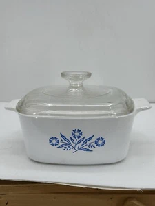 Vtg 1961-66 Corning Ware 1.5 Qt Blue Cornflower Casserole Dish P-1 1/2-B w/Lid - Picture 1 of 9