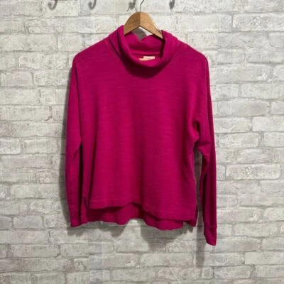 J. Crew Vintage Fleece Sweatshirt Cotton Terry Turtleneck Pullover Pink Medium - Image 1 of 4