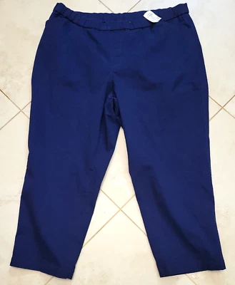 Pantalones Médicos Lands End Para Mujer 20W Azul Marino Tiro Medio Foto 1 de 4