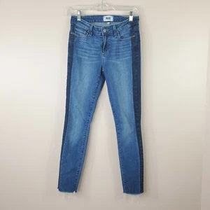 Paige Damengröße 27 Verduga Ankle Release roher Saum Skinny Mid Rise Denim Jeans - Bild 1 von 4