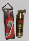 VTG Presto Brass Fire Extinguisher Motorcycle Kitchen Car Unused Box & Mount