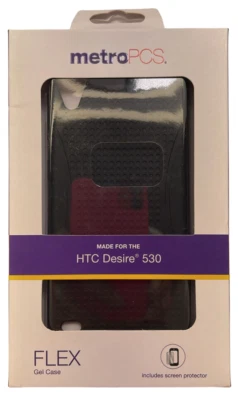 Custodia In Gel MetroPCS Flessibile Per HTC Desire 530, Nera - Immagine 1 di 4