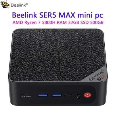 Beelink mini pc ser5 AMD Ryzen7 5800H Office Computer 8C/16T RAM32GB SSD500GB - Image 1 of 4