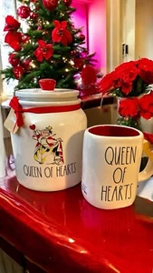 Set Disney Queen of Hearts Rae Dunn Alice in Wonderland Canister Cookie Jar Mug - Picture 1 of 7