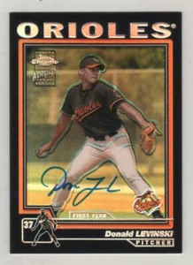 2004 Topps cromo refractor negro #233 Donald Levinski autógrafo automático #17/25 - Imagen 1 de 1