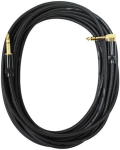 Audio2000'S E26150 50 Fuß vergoldet 1/4" TRS auf 1/4" TRS rechtwinkliges Kabel, neu - Bild 1 von 2