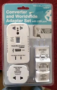 Set convertitore Travel Smart by Conair e adattatore mondiale con porta USB  - Foto 1 di 2
