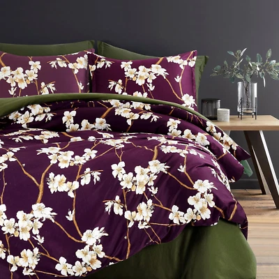 Almond Tree Blossom Floral Duvet Cover Chinoiserie Chic Style Blooming Trees Vin - Image 1 of 3