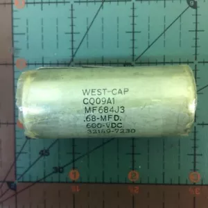 CONDENSATORE PELLICOLA ASSIALE WEST CAP 0,68Uf 600V 5% CQ09A1MF684J3,68uF AUDIO MIL - Foto 1 di 1