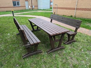 Picnic table and bench set 6ft - Picture 1 of 2