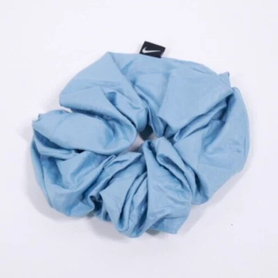 Nike Gathered Ponytail Hair Tie Scrunchy Large Textured OSFM Worn Blue/White - Image 1 of 2