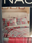 2 Nautica Pillow Shams 20X26 Standard Sutter Creek Quilted Plaid Color Blocking