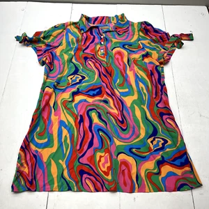 Shein Multicolored Abstract Short Sleeve A-Line Dress Women's Size 4XL NEW - Bild 1 von 6