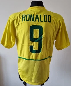 Brazil 2002 - 2004 Home football Nike shirt #9 Ronaldo size Medium - Picture 1 of 7