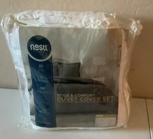 Nestl White Style and Comfort Duvet Cover Set Material Cal King - Picture 1 of 2