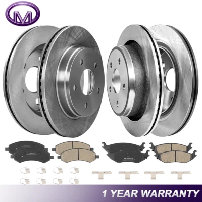 Pastilhas de freio dianteiras traseiras rotores de disco perfurados para 2006-2018 Ram 1500 2019-23 Classic - Imagem 1 de 4