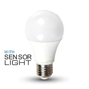 LED Bulb E27 A60 9W 4500K° with Sensor Light Thermoplastic - Picture 1 of 1