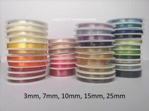 2m Double Sided Satin Ribbon 3 7 10 15 25mm Wide Thin Gift Wrapping Accessories