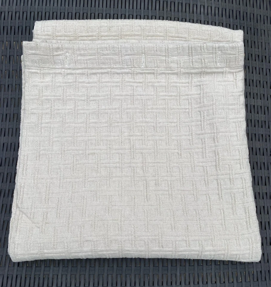 Fieldcrest Luxury Matelasse Natural Beige Linen/Cotton Shower Curtain 68" x 66" - Image 1 of 4