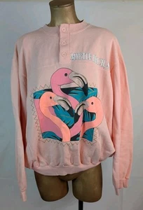 VTG Myrtle Beach Flamingo 90s Postcard Sweatshirt XL - Picture 1 of 4