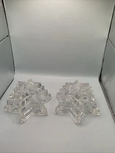 2 WMF 24% Lead Crystal Stacked 6 Point Star of David CandleStick Holders Germany - Picture 1 of 7