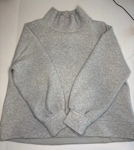 Calia by Carrie Underwood Gray Waffle Knit Long Sleeve Sweatshirt 1X Plus - Picture 1 of 8