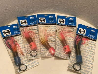 ATOM 2 盎司。 粗鱼顶级鱼饵-从未使用过-多种颜色-5种诱饵-批量 ML3 — 第 1/4 张图片